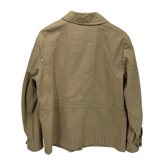 Dick Idol Jacket Womens XL Tan Embroidered Floral Field Button Up + Pockets - Picture 4 of 8